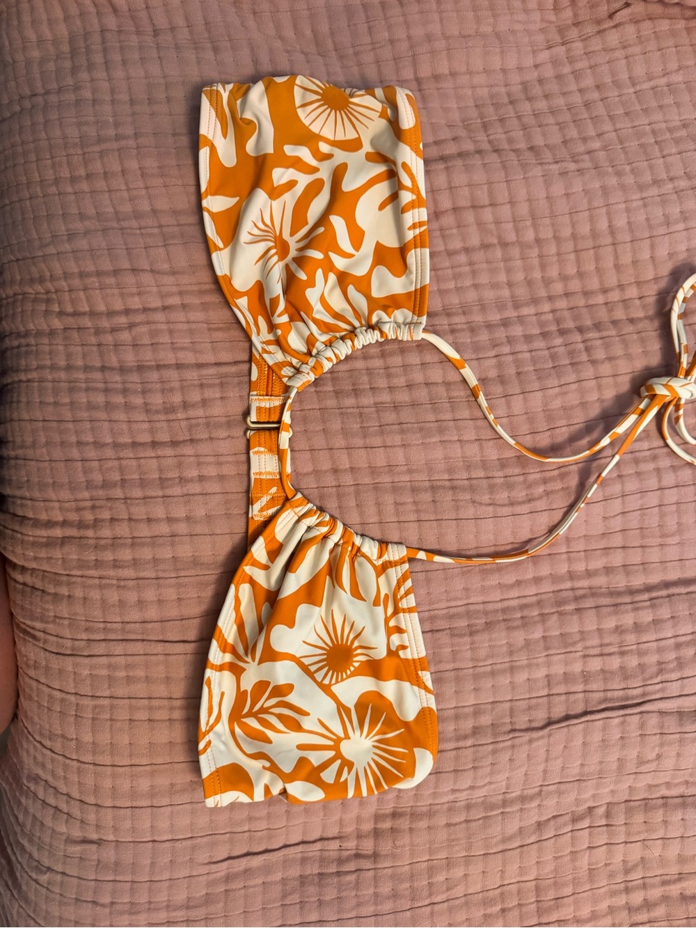 Billabong Orange Floral Swim Top